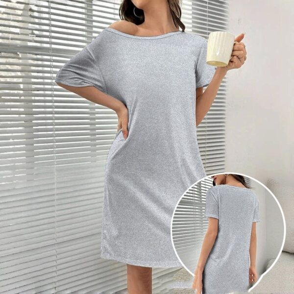 Women’s Loose Nightdress – Soft Cotton Short Sleeve Pajamas for Spring & Summer Loungewear - Image 2
