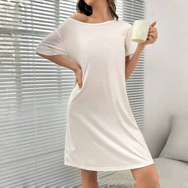 Women’s Loose Nightdress – Soft Cotton Short Sleeve Pajamas for Spring & Summer Loungewear - Image 3