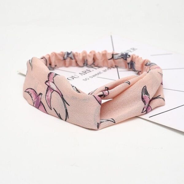 Retro Style Printed Headband for Women – Vintage Boho Elastic Hair Accessory - Image 3
