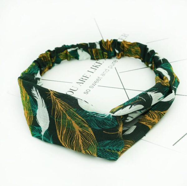 Retro Style Printed Headband for Women – Vintage Boho Elastic Hair Accessory - Image 4