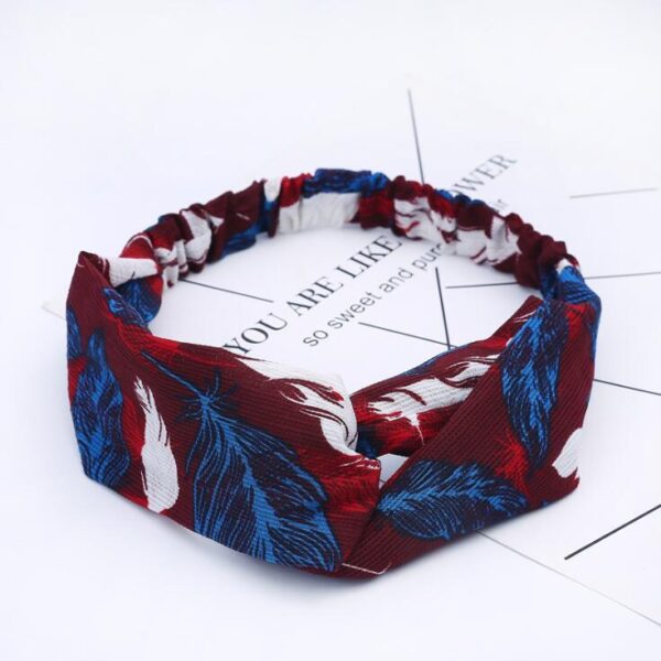 Retro Style Printed Headband for Women – Vintage Boho Elastic Hair Accessory - Image 5