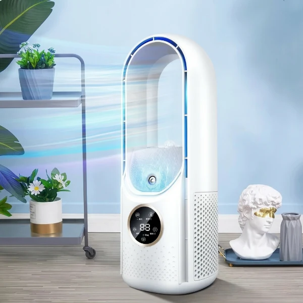 Desktop Bladeless Mist Fan with Digital Display